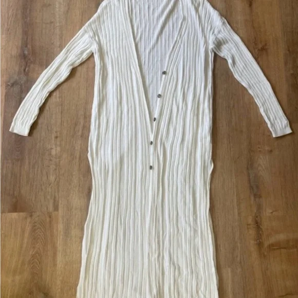 Free People Ribbed Button-Front Cardigan Duster - Picture 2 of 2